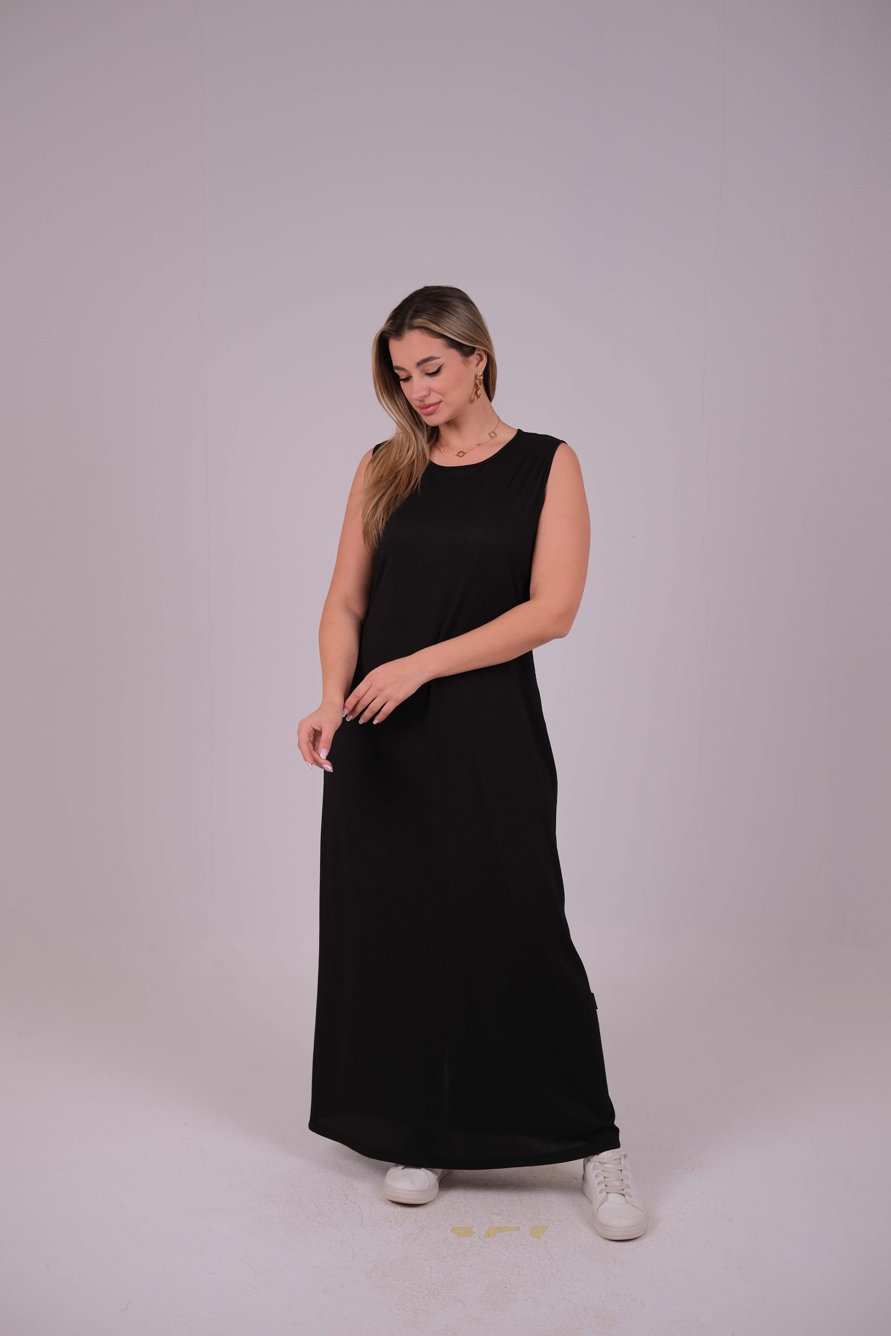 Ribbed sleeveless basic dress