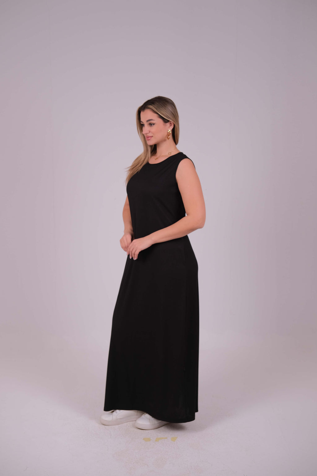 Ribbed sleeveless basic dress