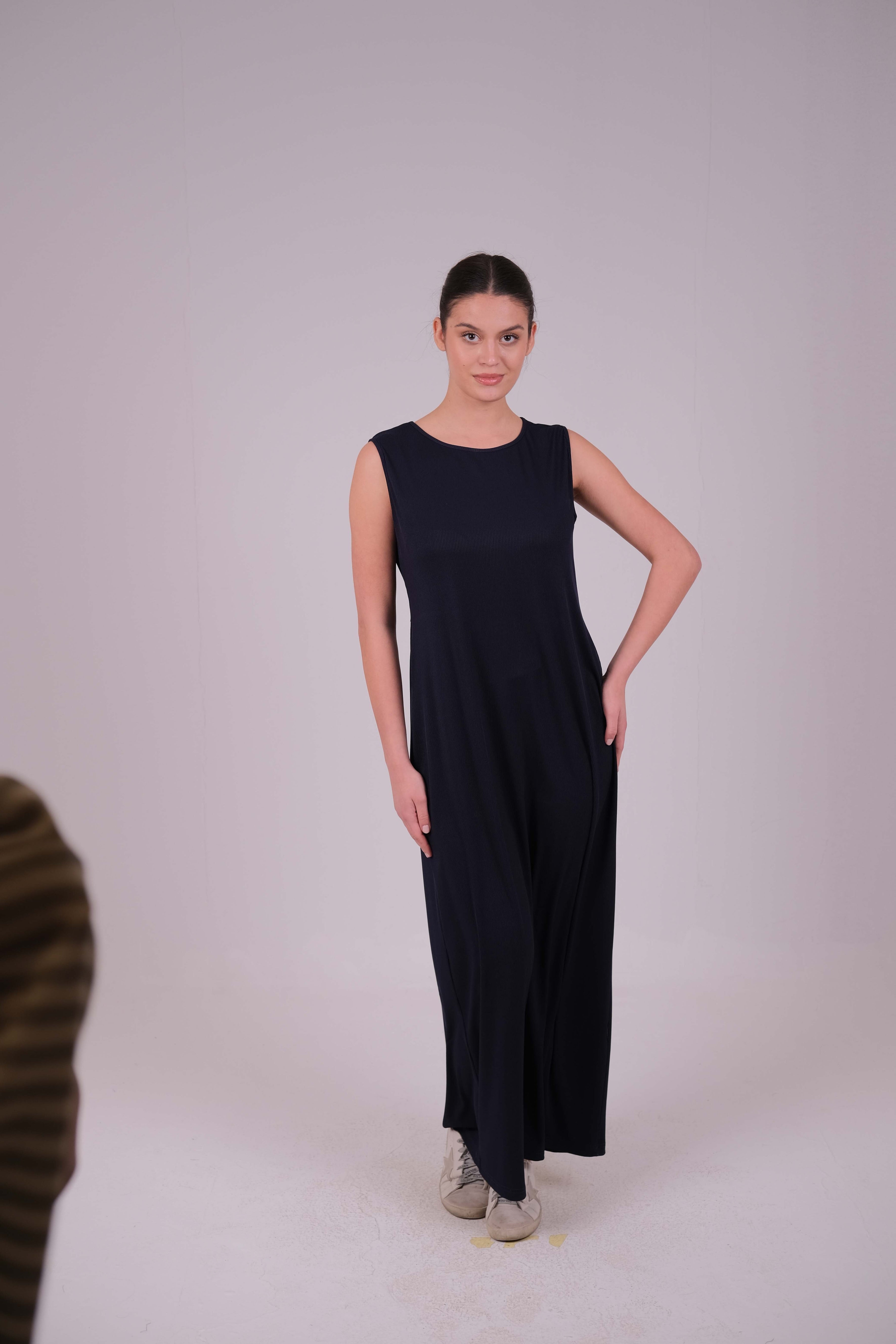 Ribbed sleeveless basic dress
