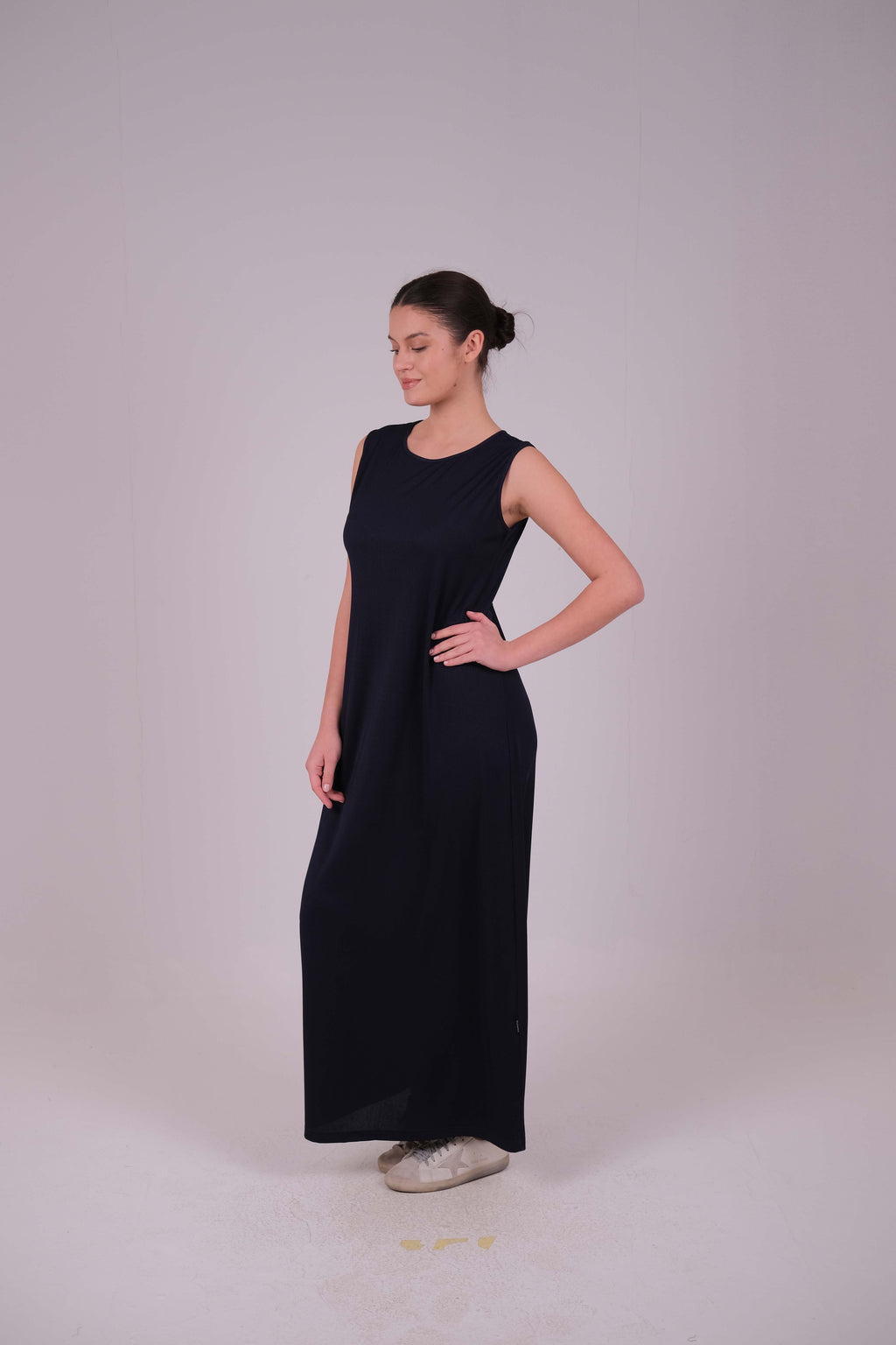 Ribbed sleeveless basic dress