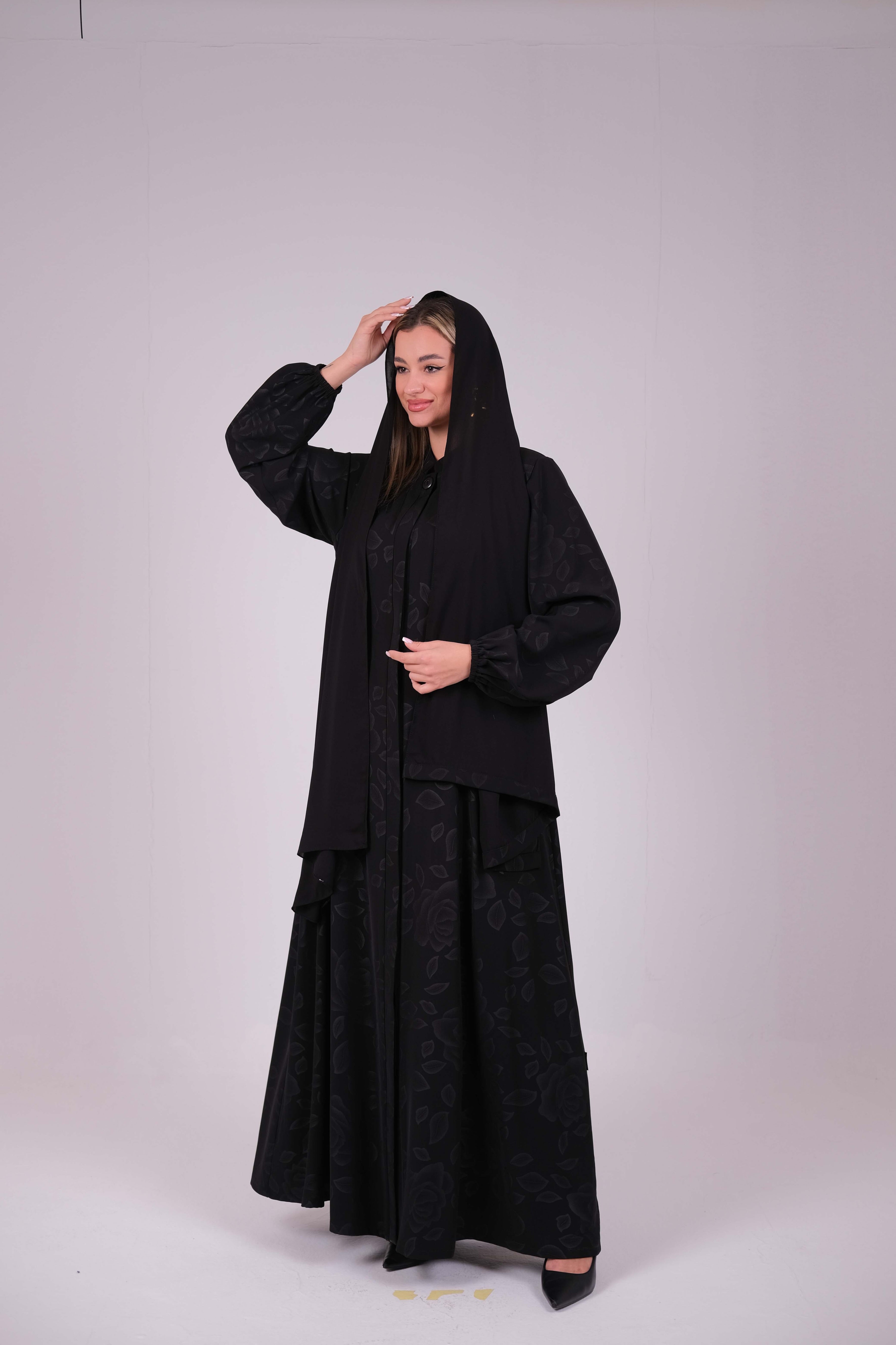 Midnight Bloom Abaya