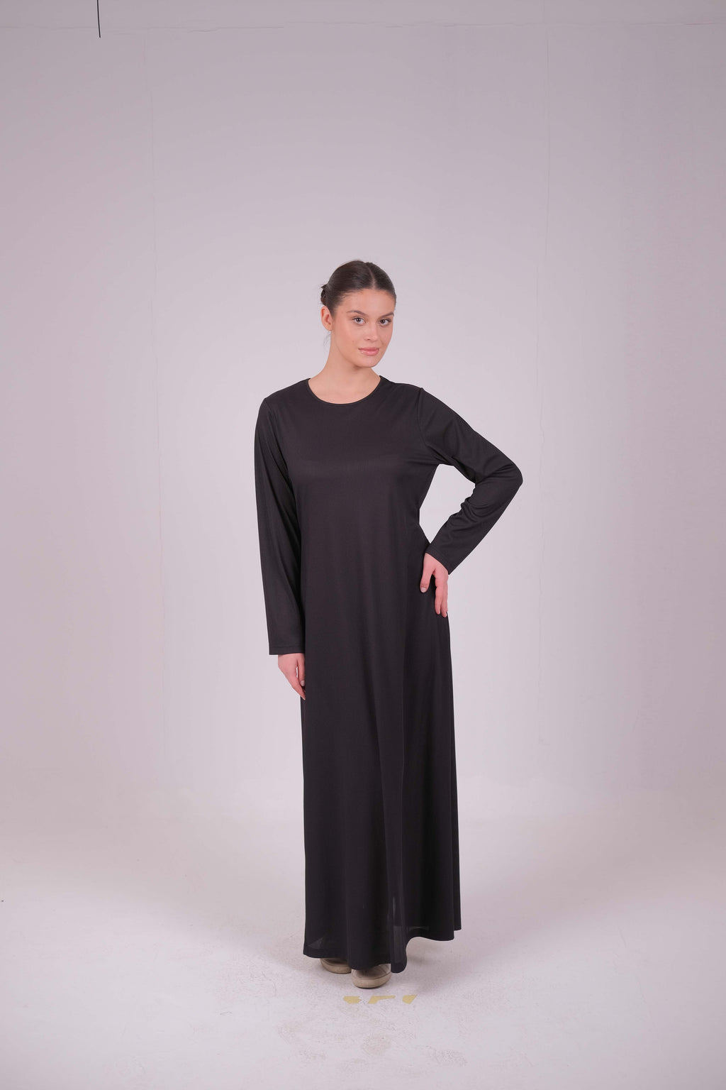 Ribbed long sleeve basic dress