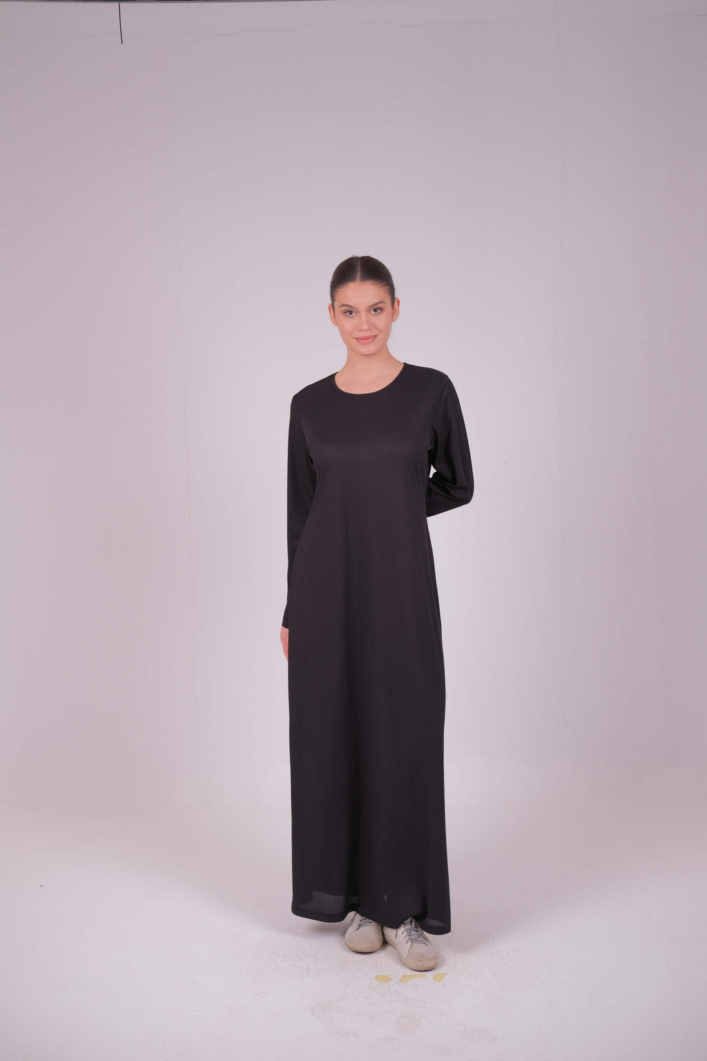 Ribbed long sleeve basic dress