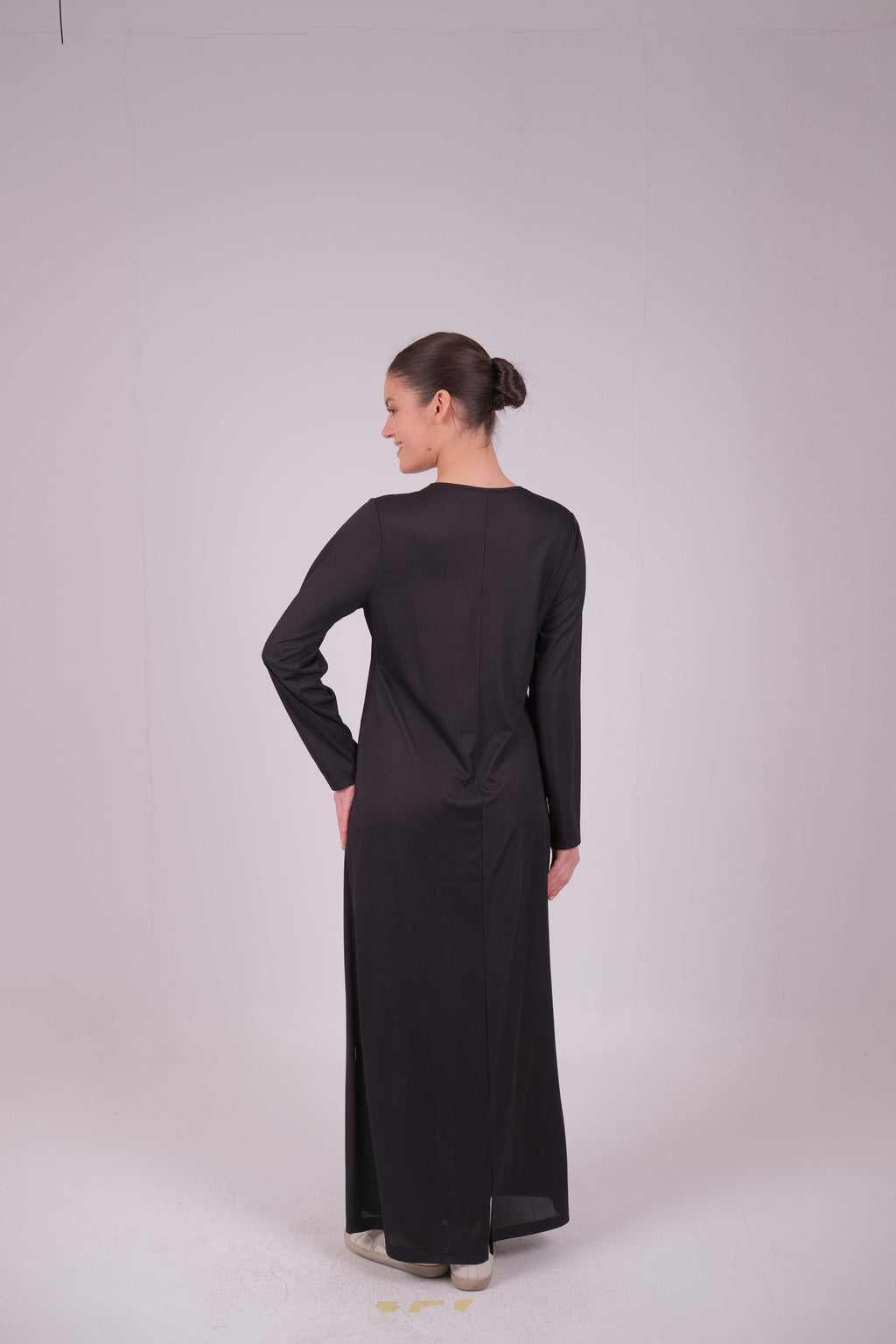 Ribbed long sleeve basic dress